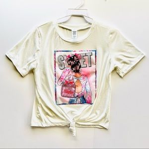 Rhinestones Sweet Girl Ladies Tee